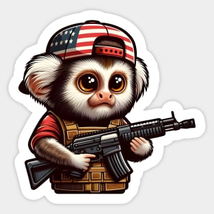 Tactical Marmoset Monkey Sticker